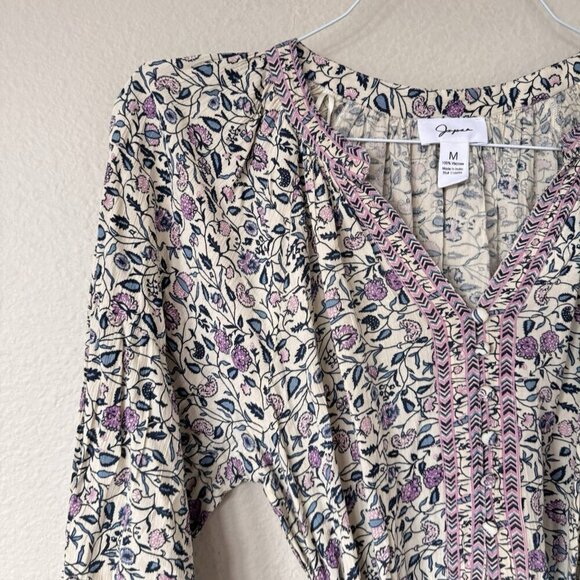 Japna Long Sleeve Dress Size Medium Floral New With Tag Tie Waist - Picture 2 of 9